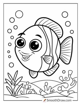 Cute fish swimming in the ocean