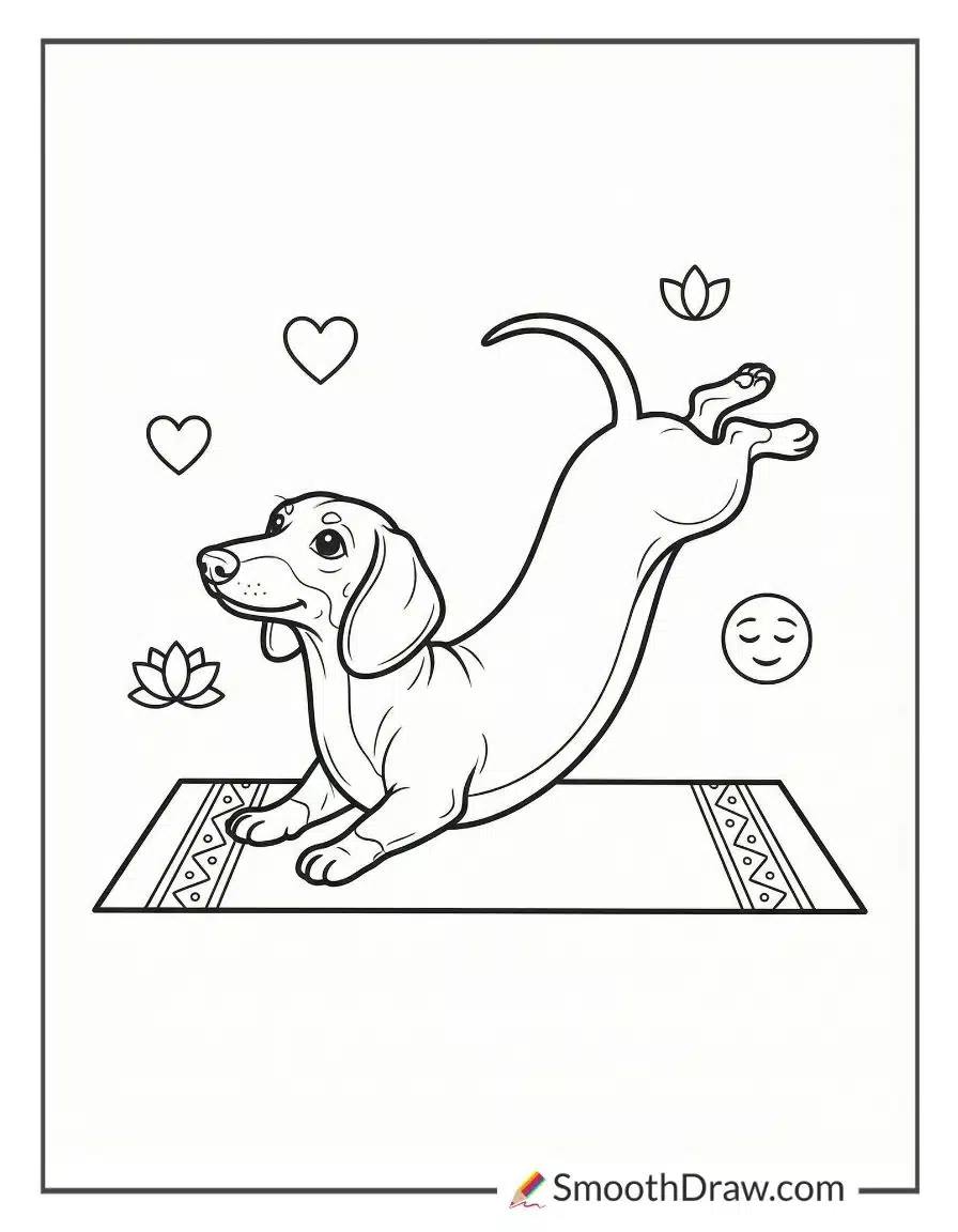 Dachshund Practicing Yoga Dog Poses