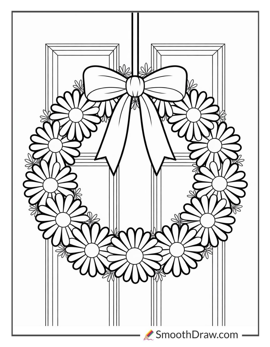 Daisy Wreath On A Door