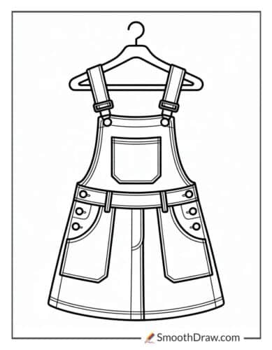 Denim Overall Dress With Pockets
