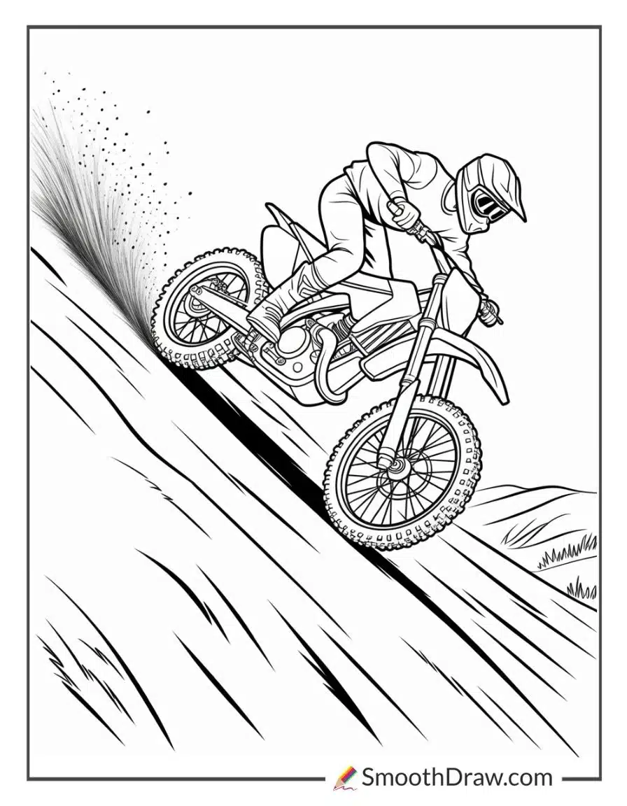 Dirt bike doing big hill climb