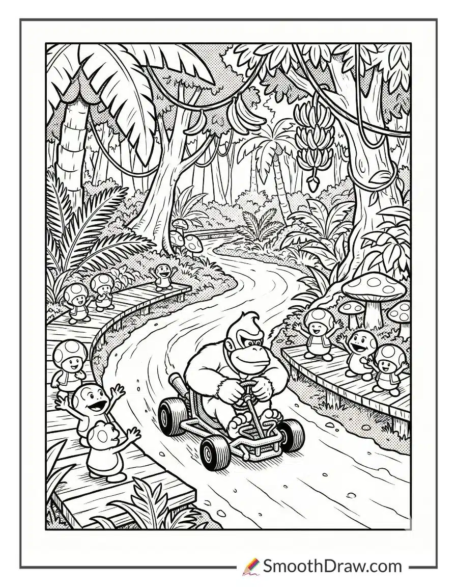 Donkey Kong Racing In Jungle