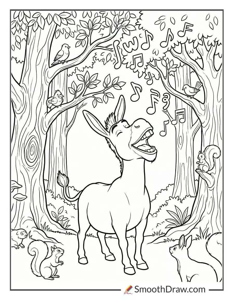 Donkey Singing In The Forest