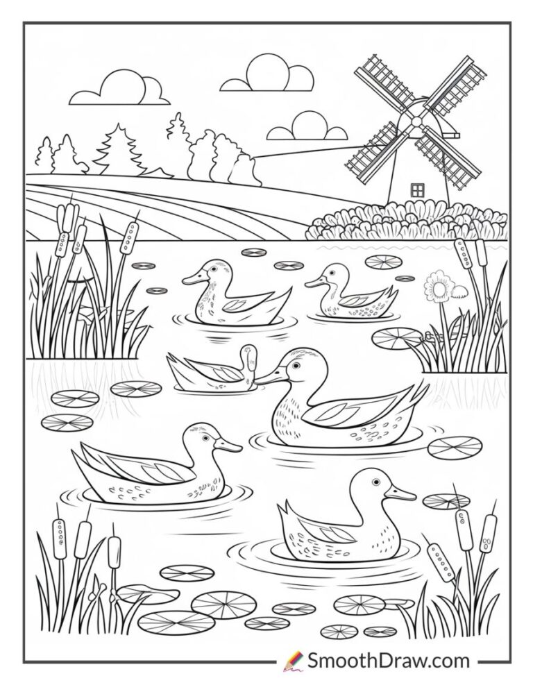 Duck Drawing.pdf 53 Duck Coloring Pages (Free PDF Printables)