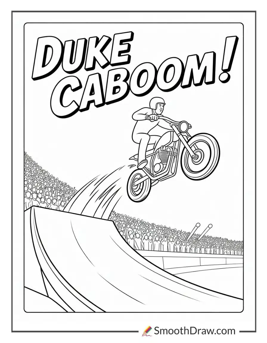 Duke Caboom doing a daring jump