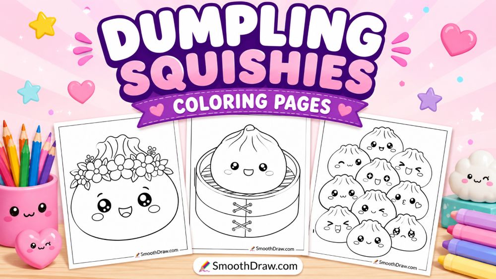 Dumpling Squishies coloring pages t
