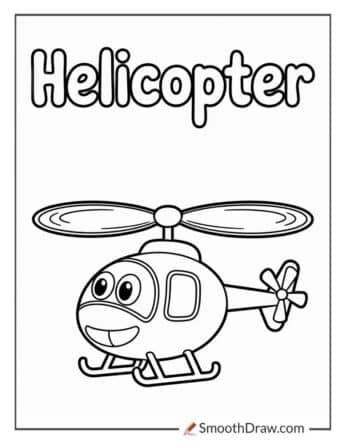Easy preschool helicopter coloring page