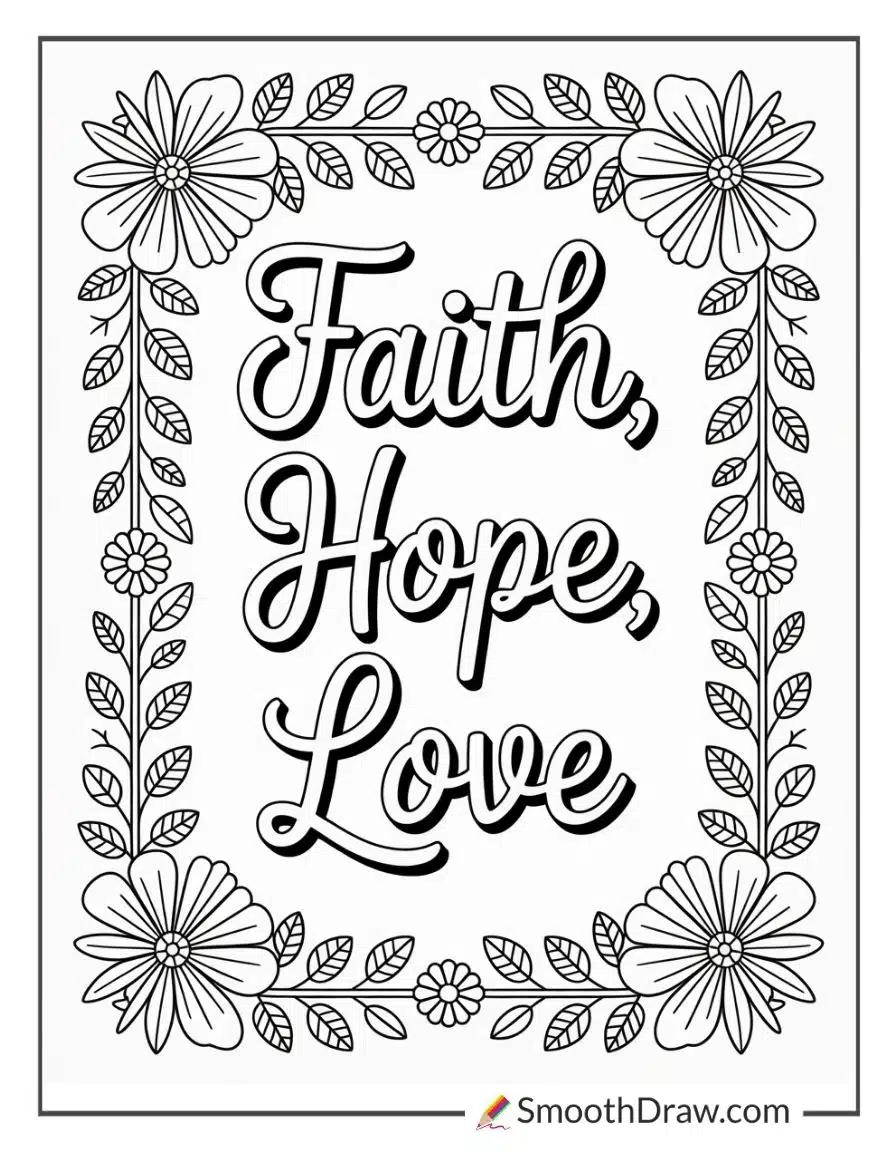 Faith Quotes With Floral Borders