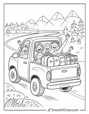 Family Road Trip Truck