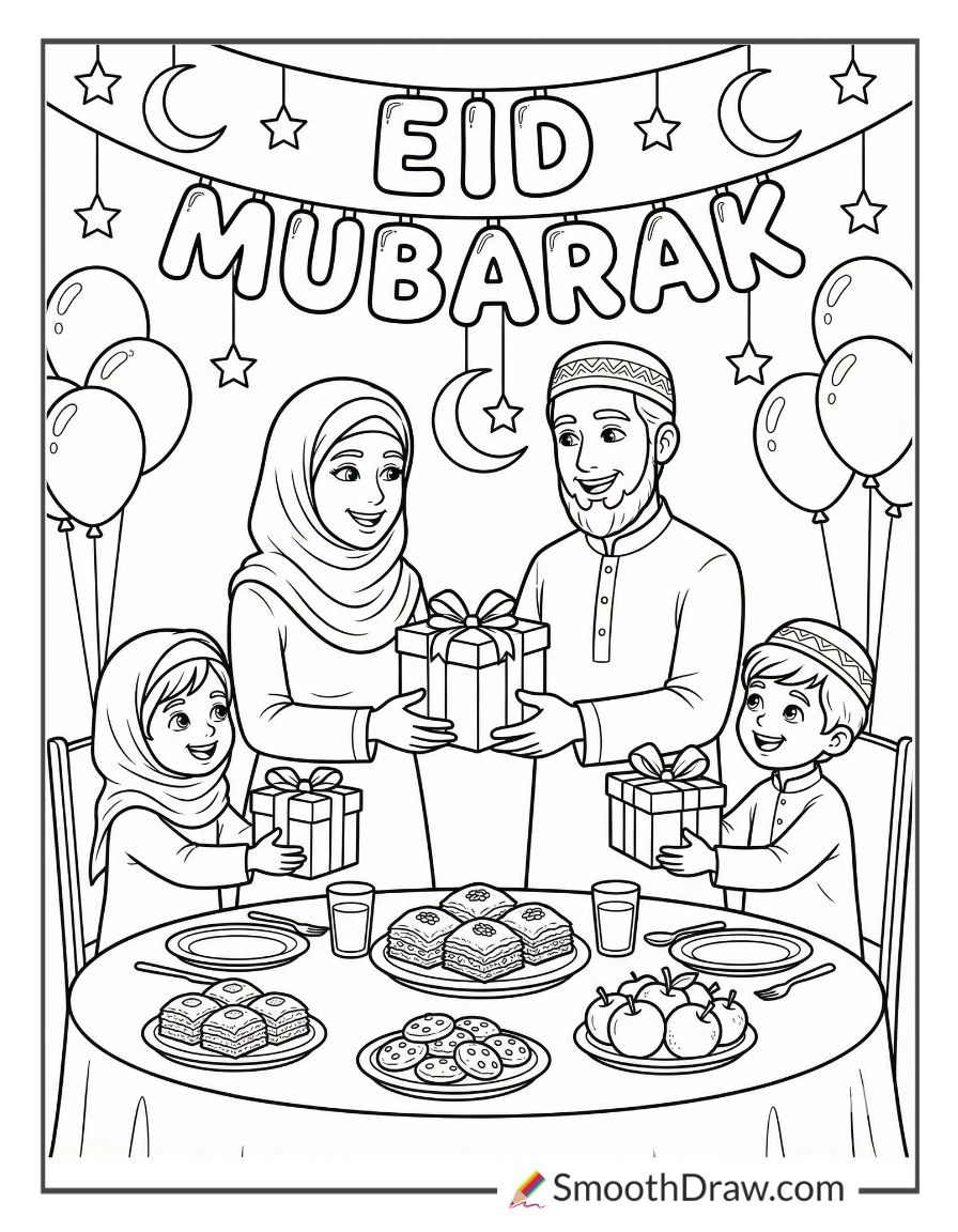 Family Celebrating Eid After Ramadan