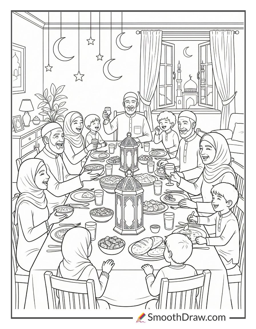 Family Gathering For Special Ramadan Dinner