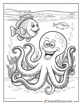 Fish and a funny octopus