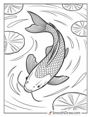 Fish coloring page for adults
