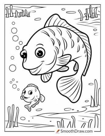 Fish coloring page for kids
