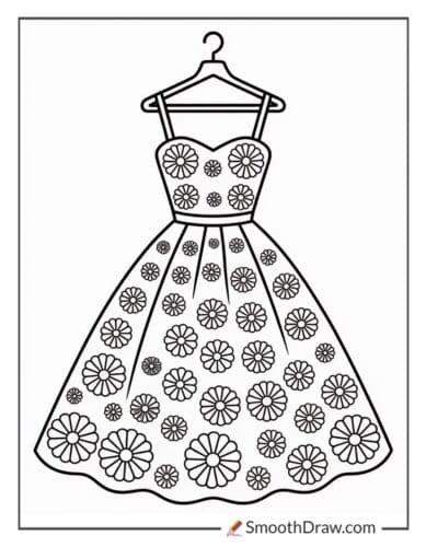 Flower Pattern Dress On Hanger