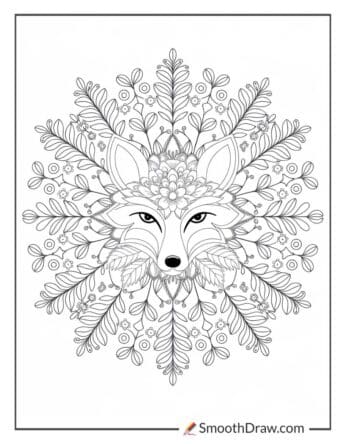 Fox coloring page for adults