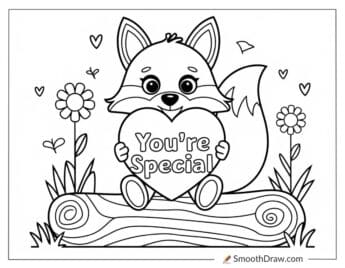Fox holding a heart