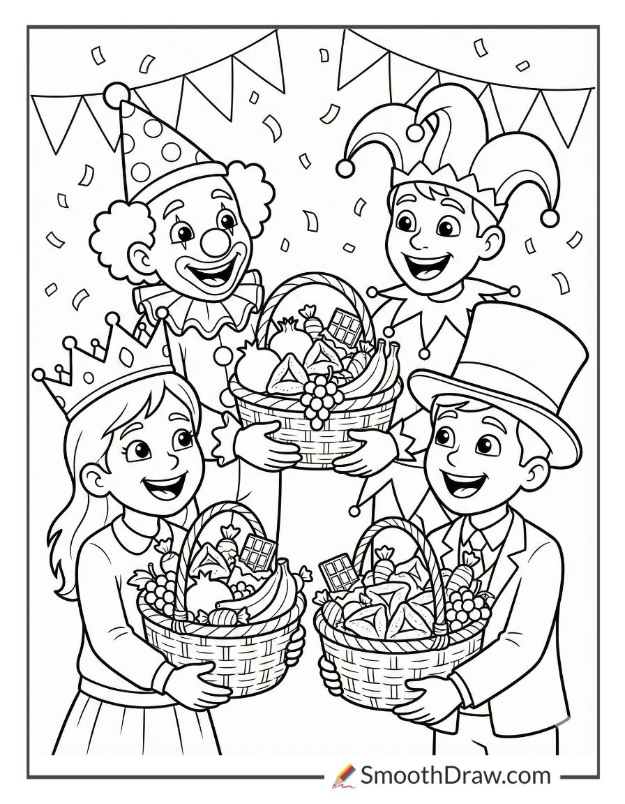 Friends Exchanging Mishloach Manot