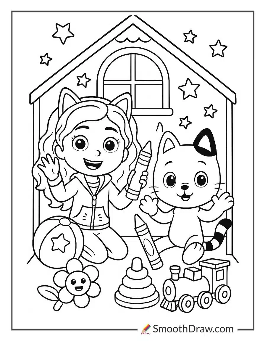 Gabby And Pandy Paws In The Dollhouse