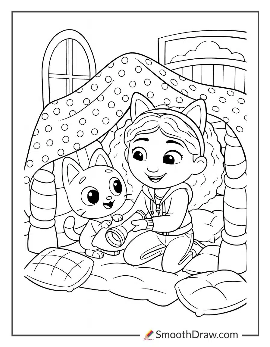 Gabby Building A Pillow Fort With Pandy