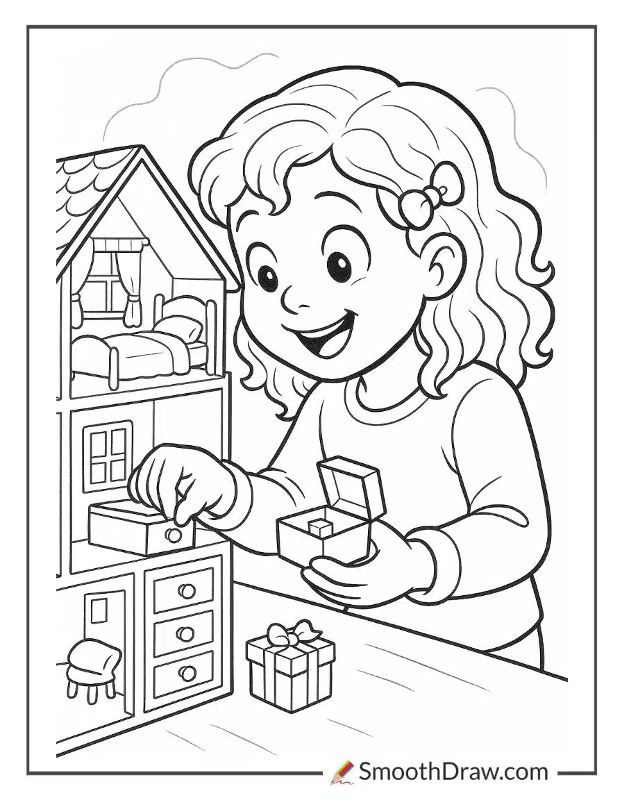 Gabby Finding Surprises In Her Dollhouse