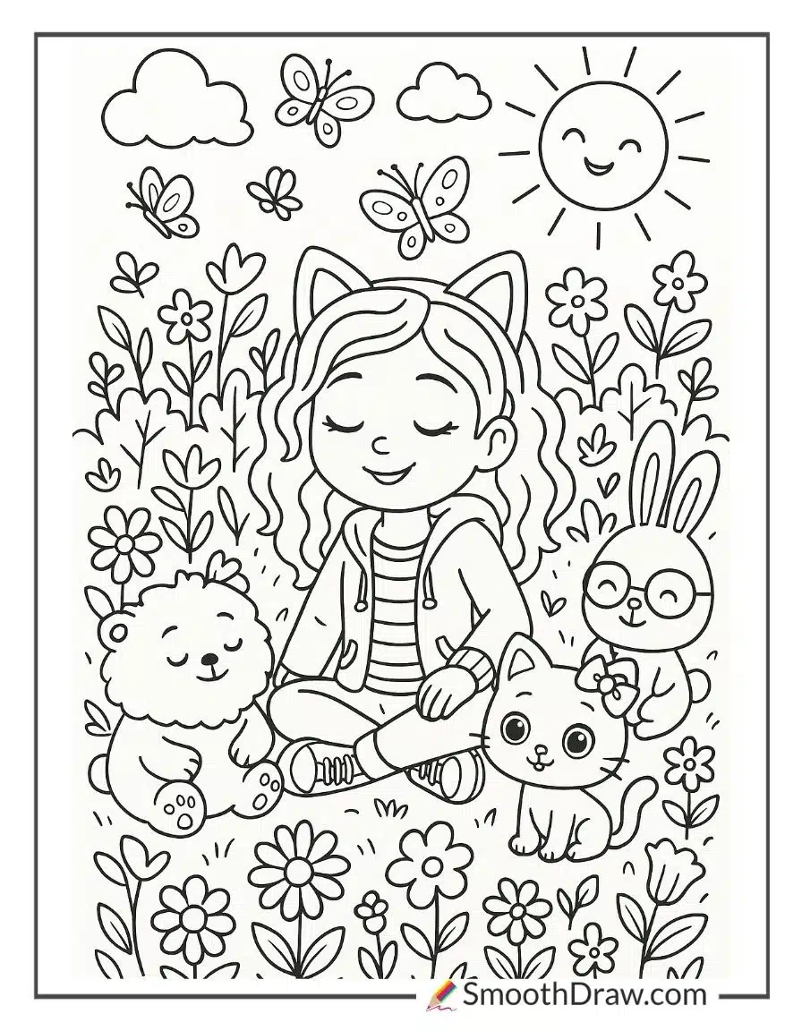 Gabby Relaxing In The Garden With Her Friends