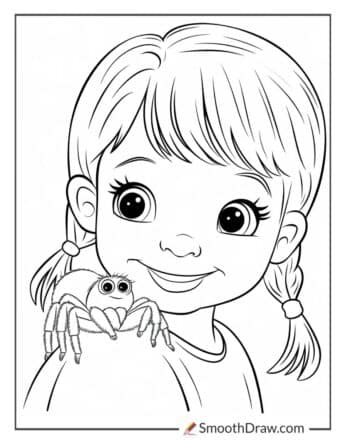 Girl with a Pet Jumping Spider