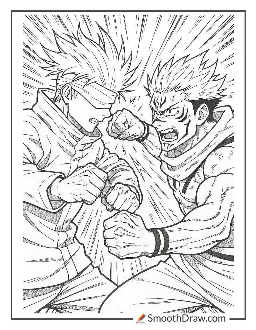 Gojo versus Sukuna intense fight