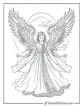 Gothic Angel with Flowing Robes