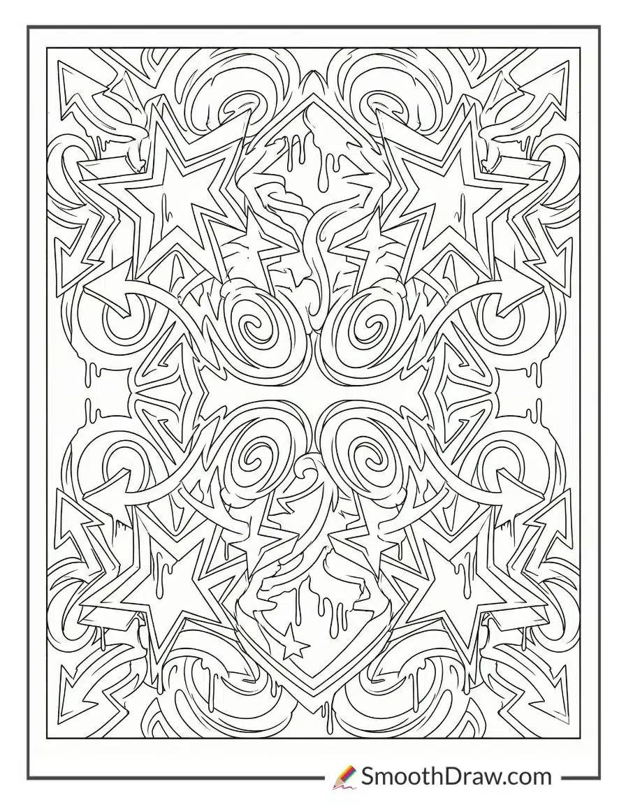 Graffiti Stars And Swirls Design