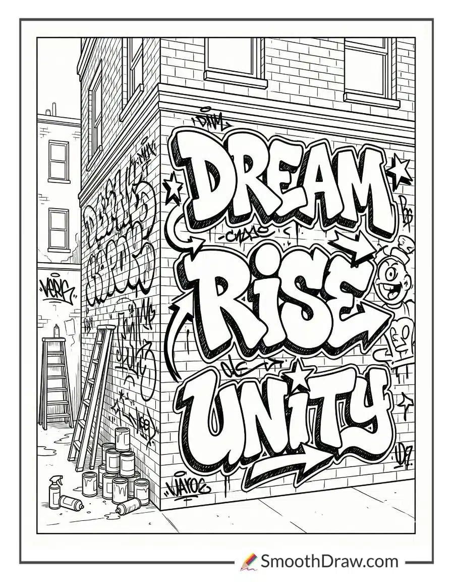 Graffiti Wall Full Of Words