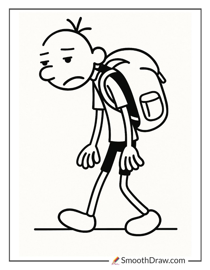 Greg Heffley Walking With Backpack
