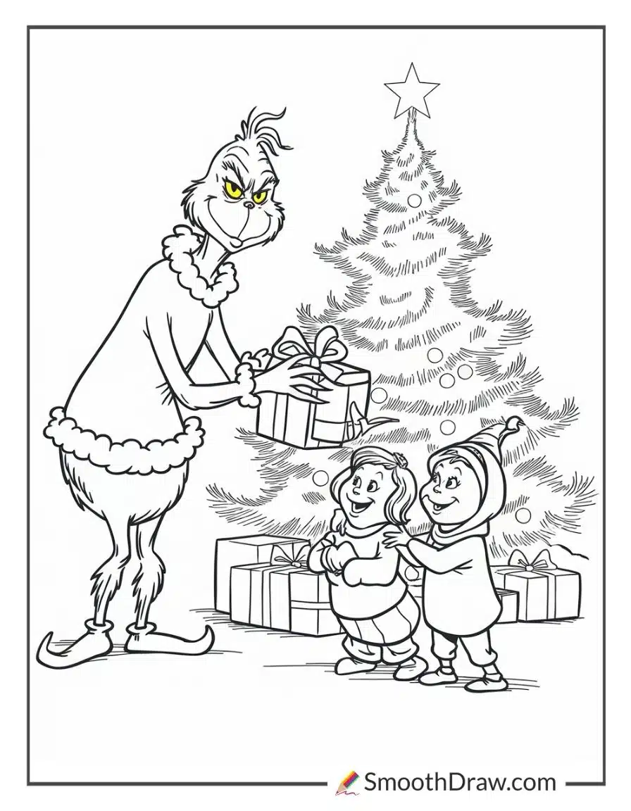 Grinch With Presents For Whoville