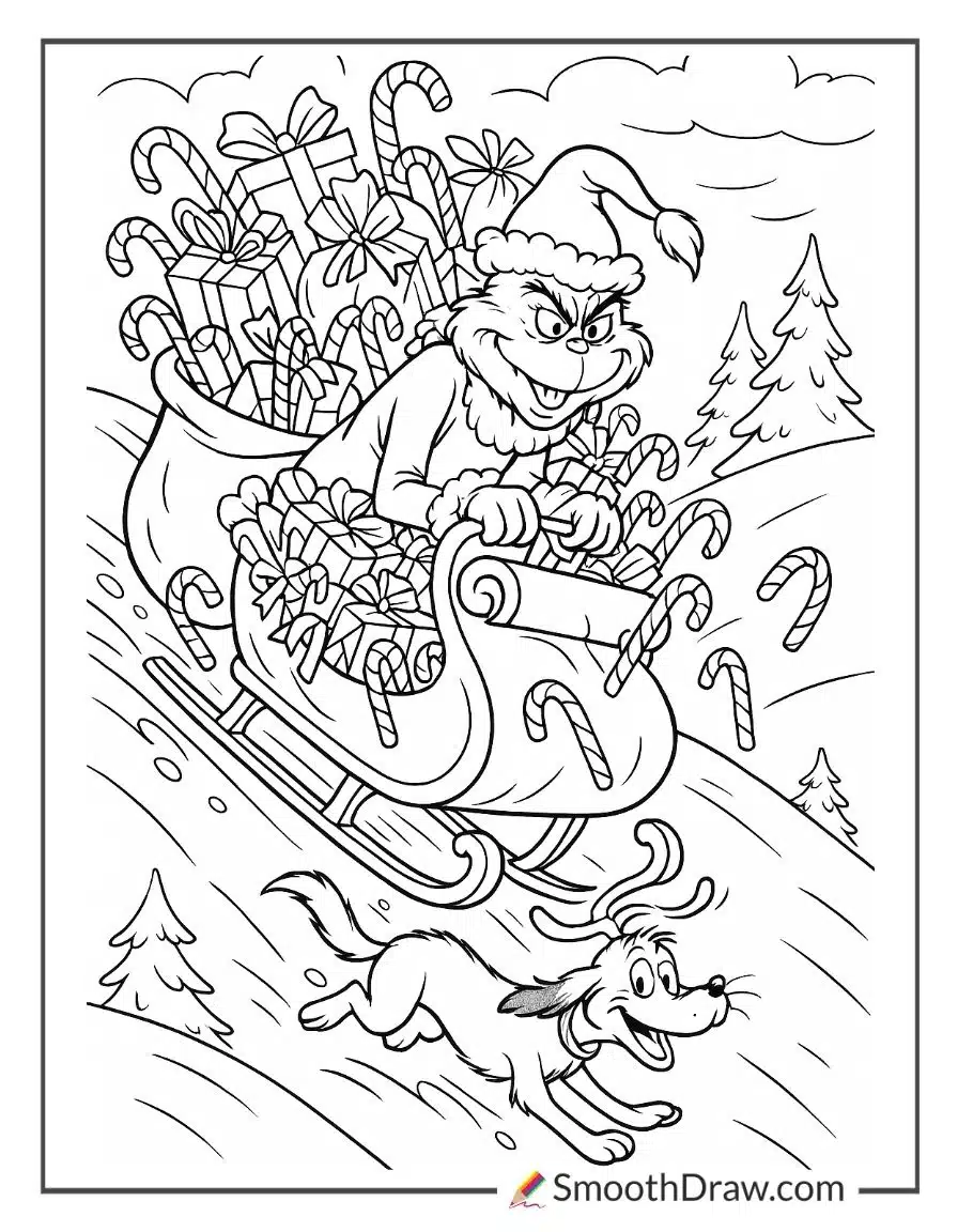 Grinchs Sleigh Full Of Stolen Gifts