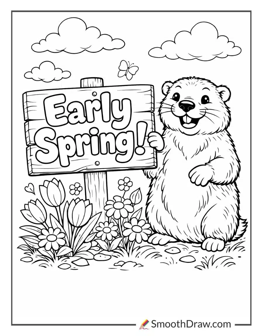 Groundhog Predicting Early Spring