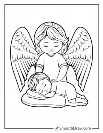 Guardian Angel Watching Over a Child