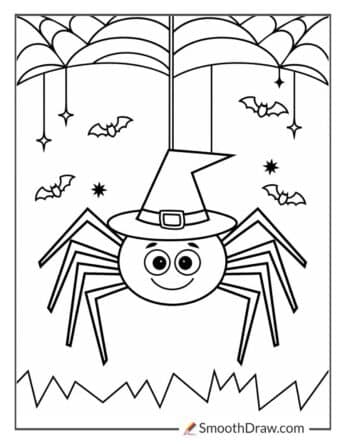 Halloween Spider with a Witch Hat