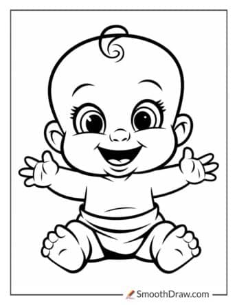 Happy Baby Coloring Page