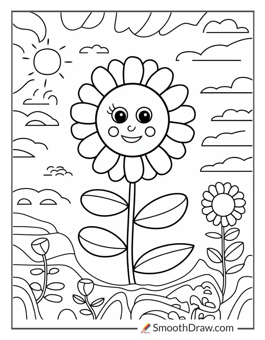 Happy flower smiling