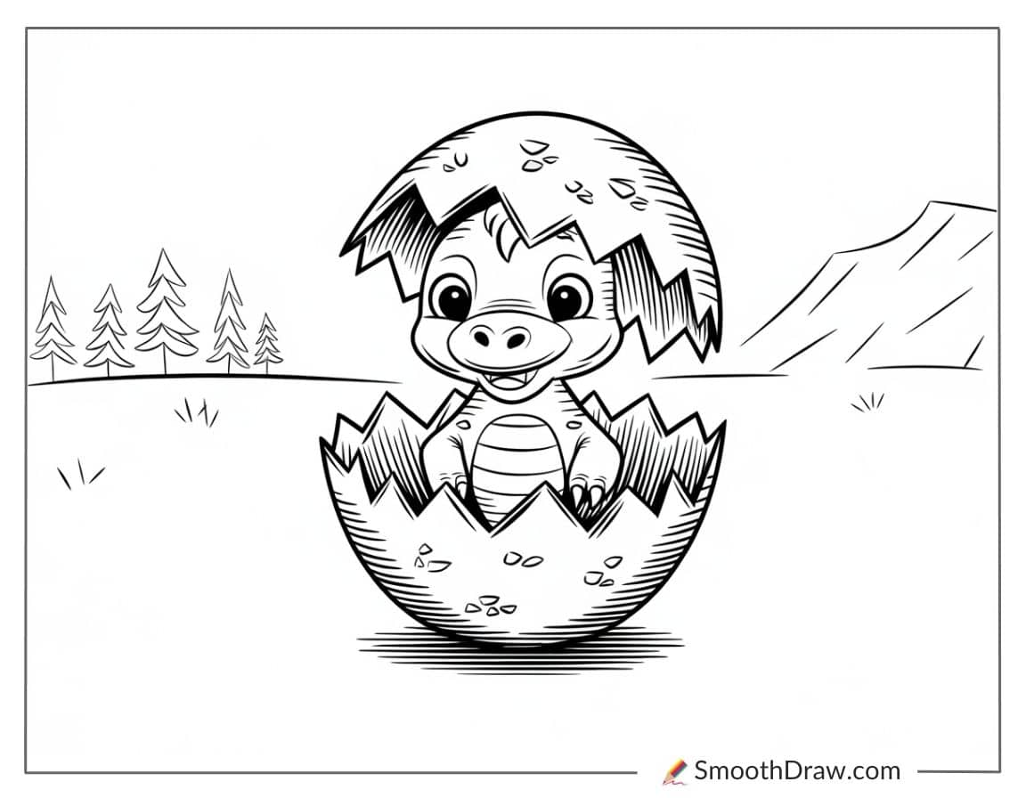 Hatching dinosaur