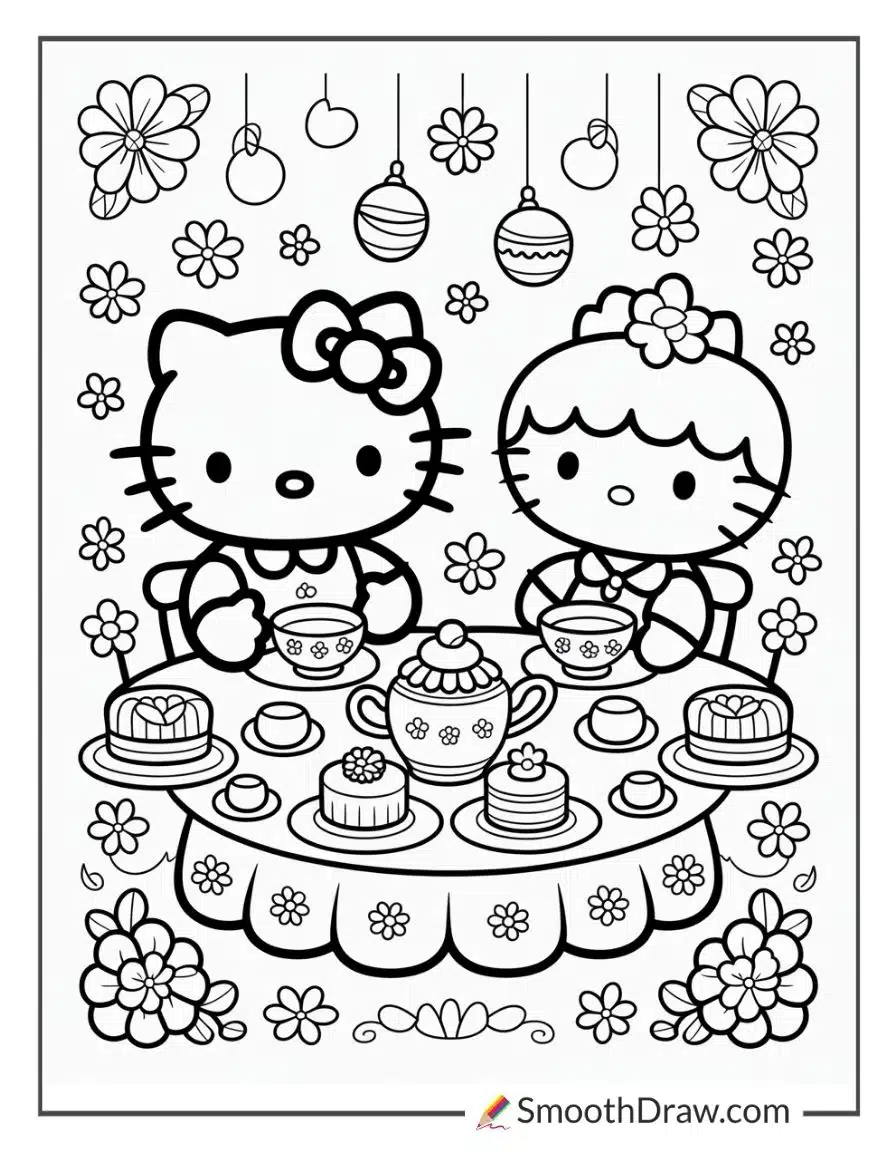Hello Kitty And Mimmy Tea Party