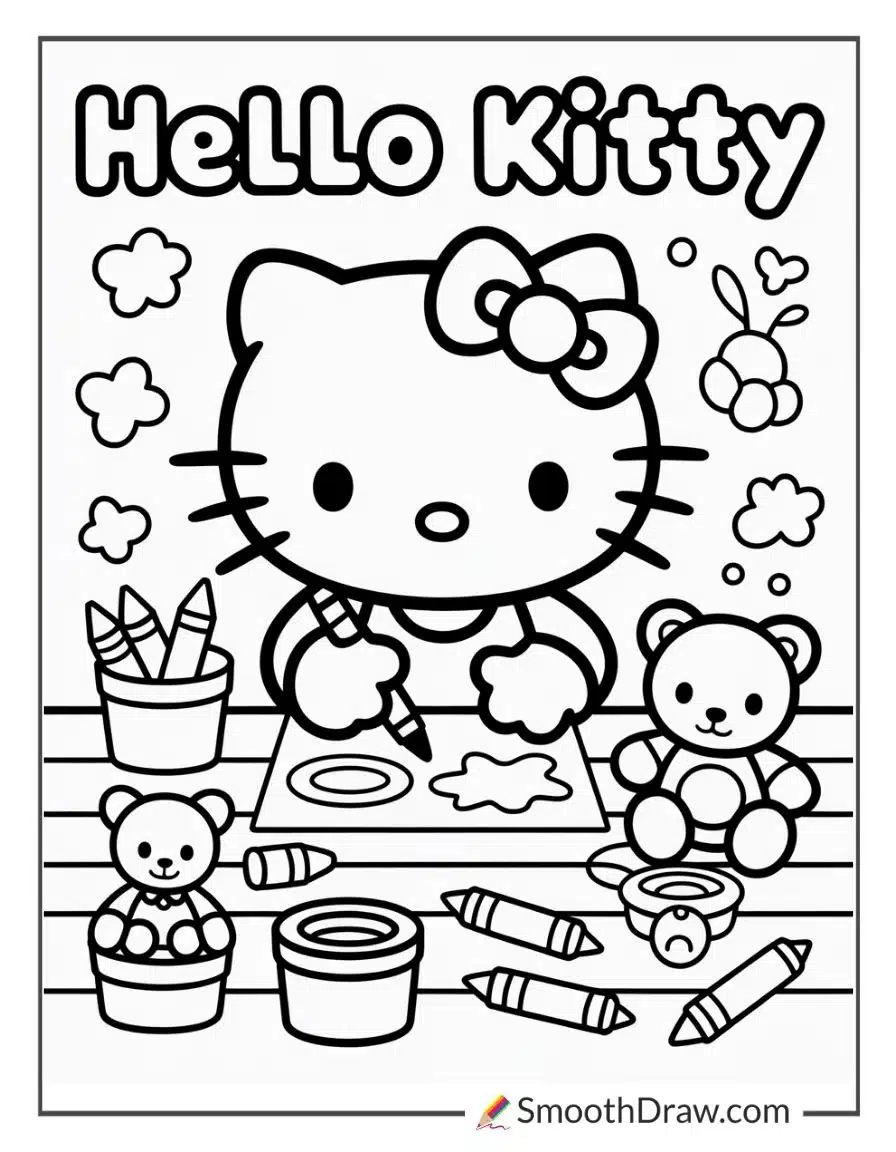 Hello Kitty Coloring Cute Small Toys