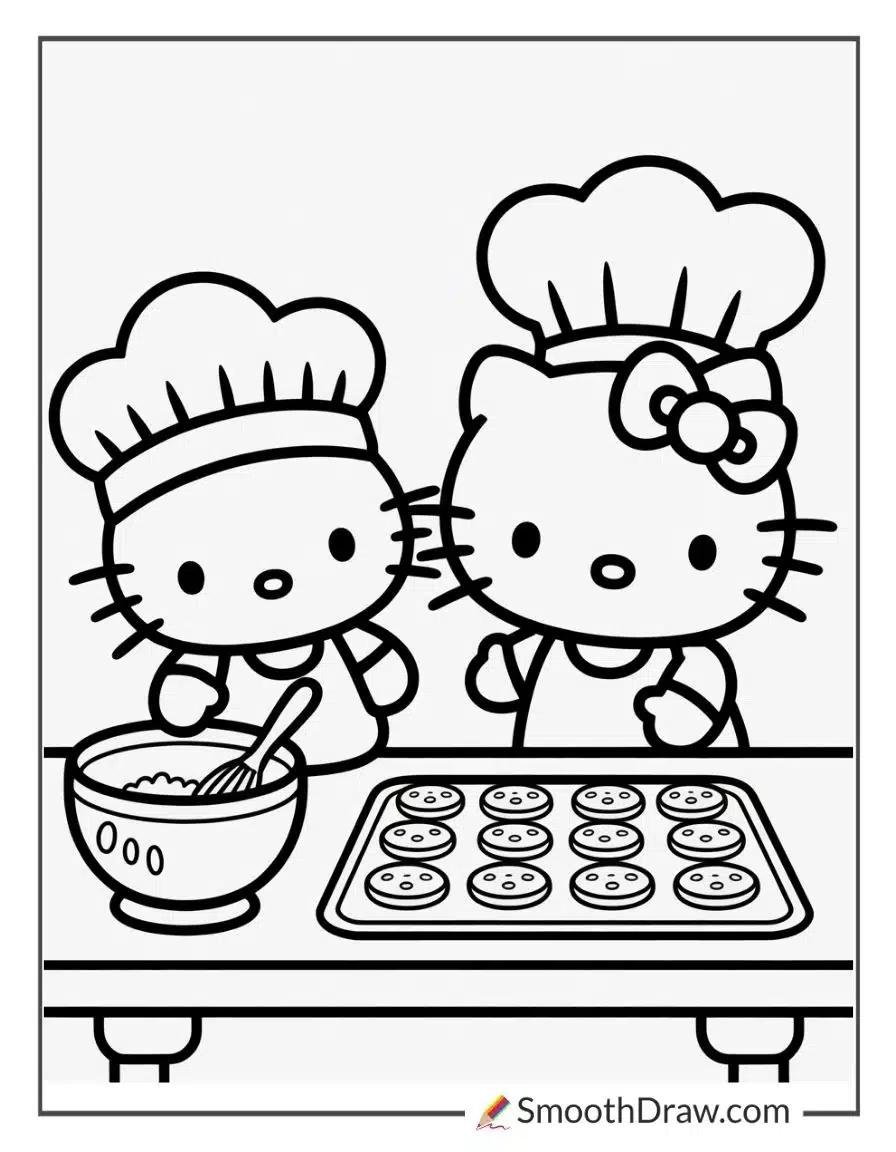 Hello Kitty Making Cookies With Mimmy