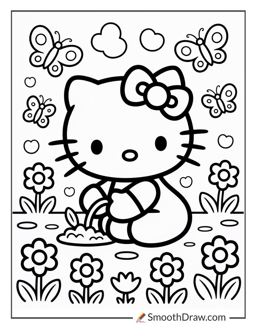 Hello Kitty Spring Flower Garden