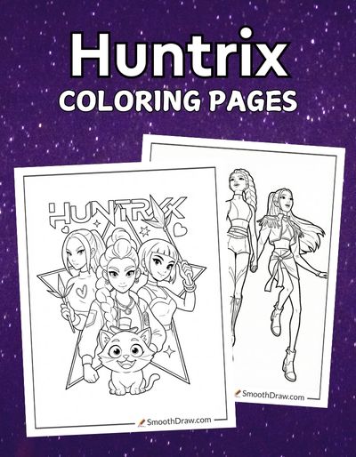 Huntrix coloring pages f