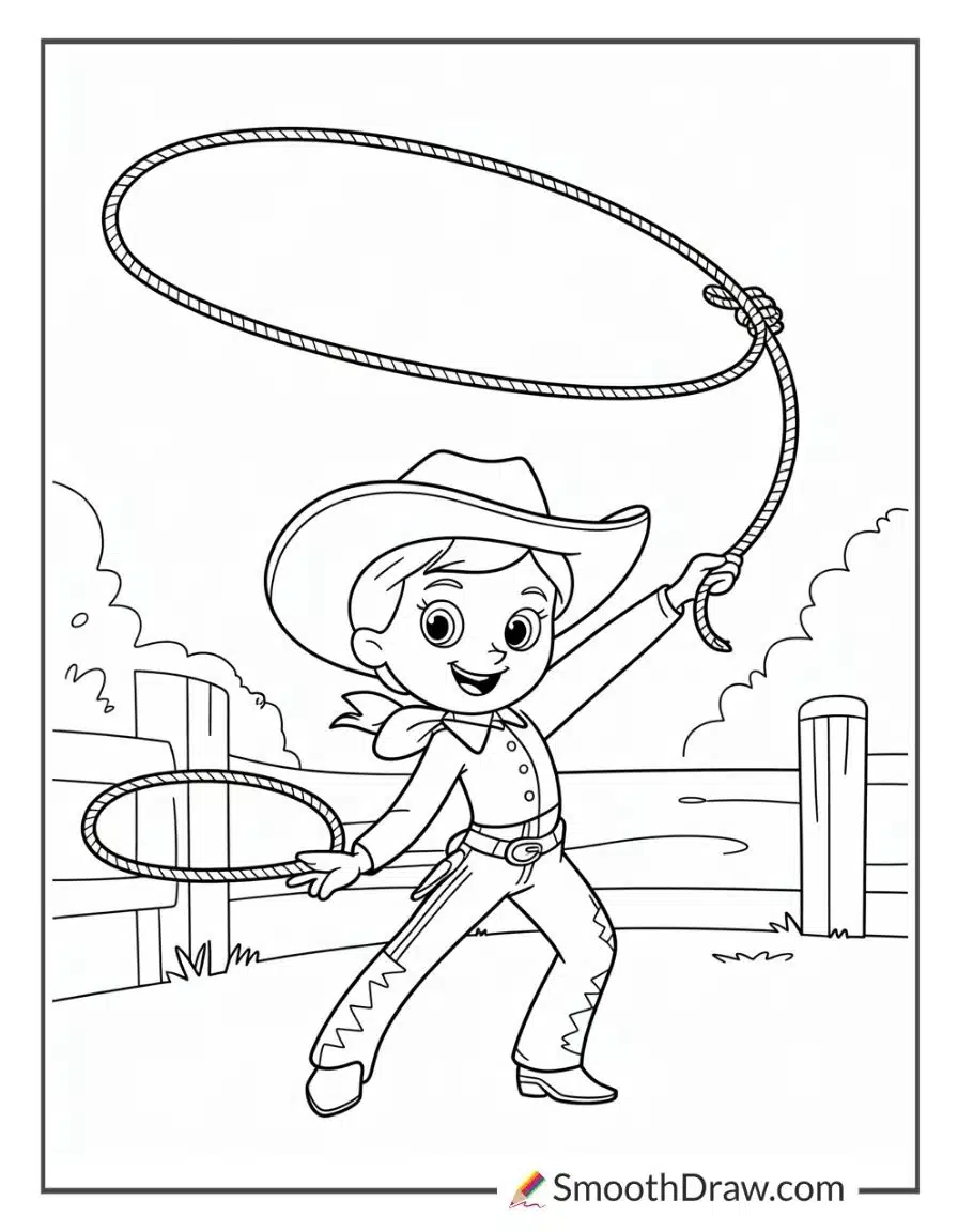 Jessie showing off her cowgirl moves