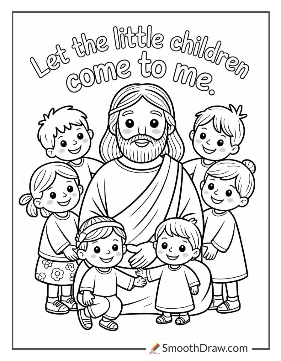 Jesus And Children Scripture Scene