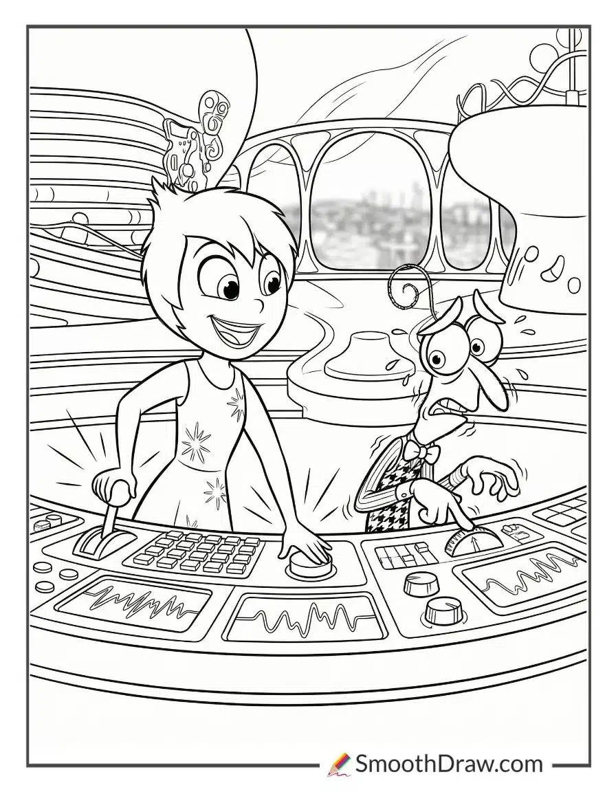 Joy And Fear Working Together Coloring Page
