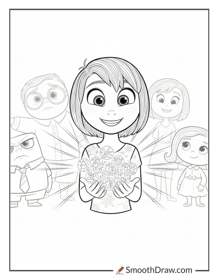 Joy Leading The Emotions Coloring Sheet
