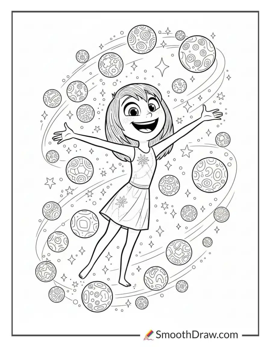 Joy Smiling Brightly Coloring Page
